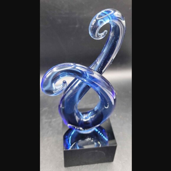 Handmade Badash Murano Style Blue Entangle Centerpiece - Picture 3 of 8